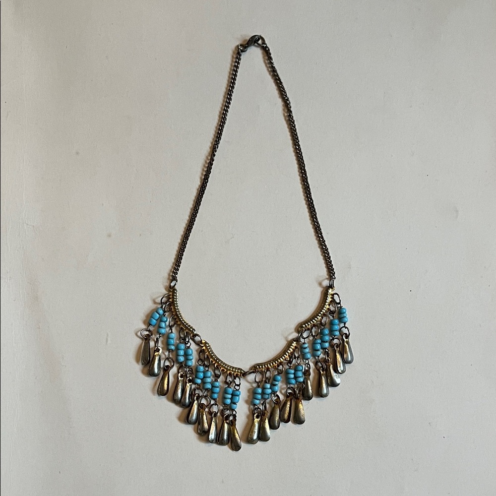 Turkish Brass and Blue Necklace